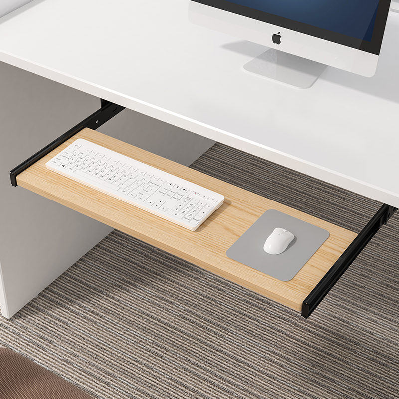 Desk Setup Living Room - Ahşap Klavye Sehpası, Sürgülü Raylı Mouse