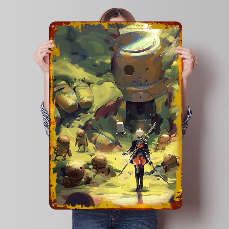 Desk Setup Art - Nier Automata: 2B Orman Metal Posteri