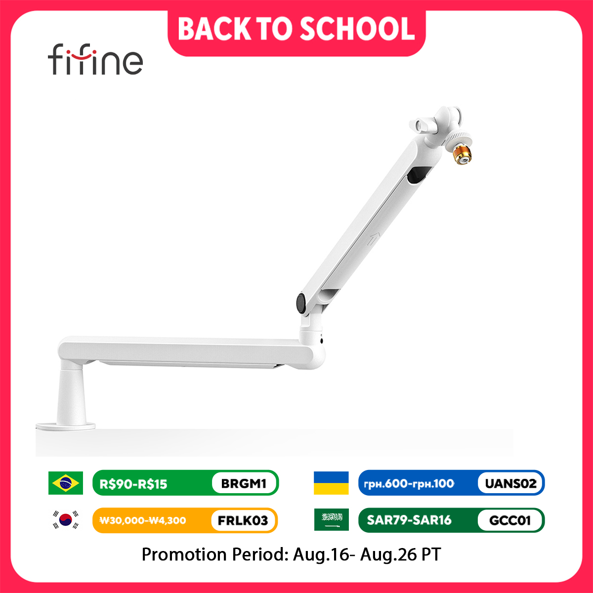 Monitor Arm Clamp - FIFINE Mikrofon Bom Kolu, Masa Montaj