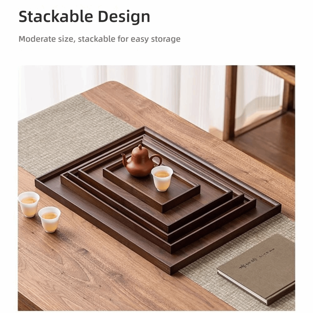 Desk Setup Retro - Dekoratif Tepsi Doğal Bambu Ahşap Tepsi