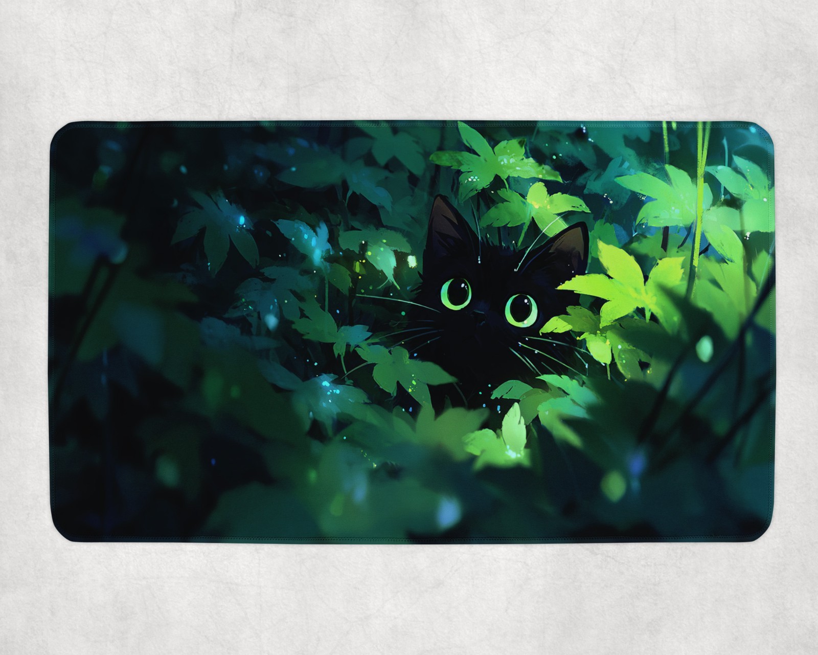 Desk Setup Art - Siyah Kedi MTG Playmat Yeşil Orman