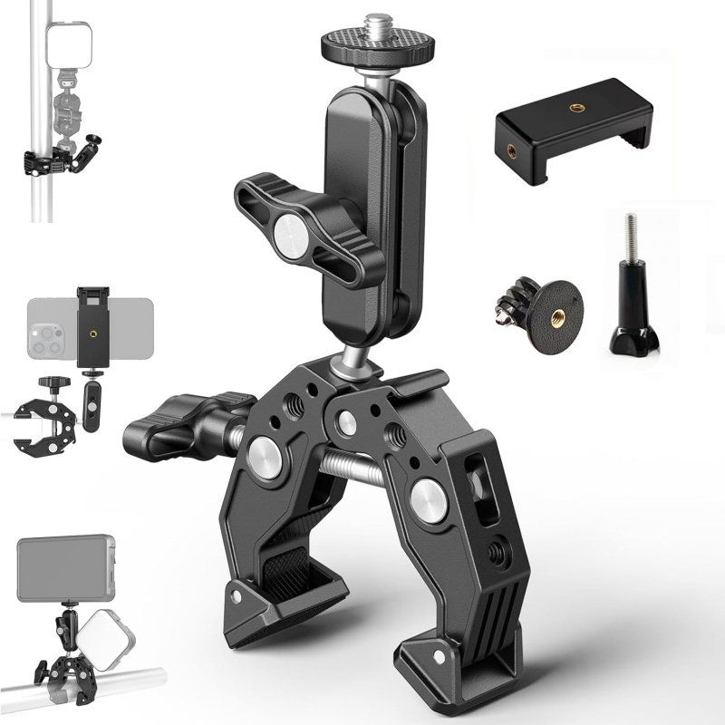 Monitor Arm Clamp - Evrensel Alüminyum Süper Kelepçe, Çift Bilyalı