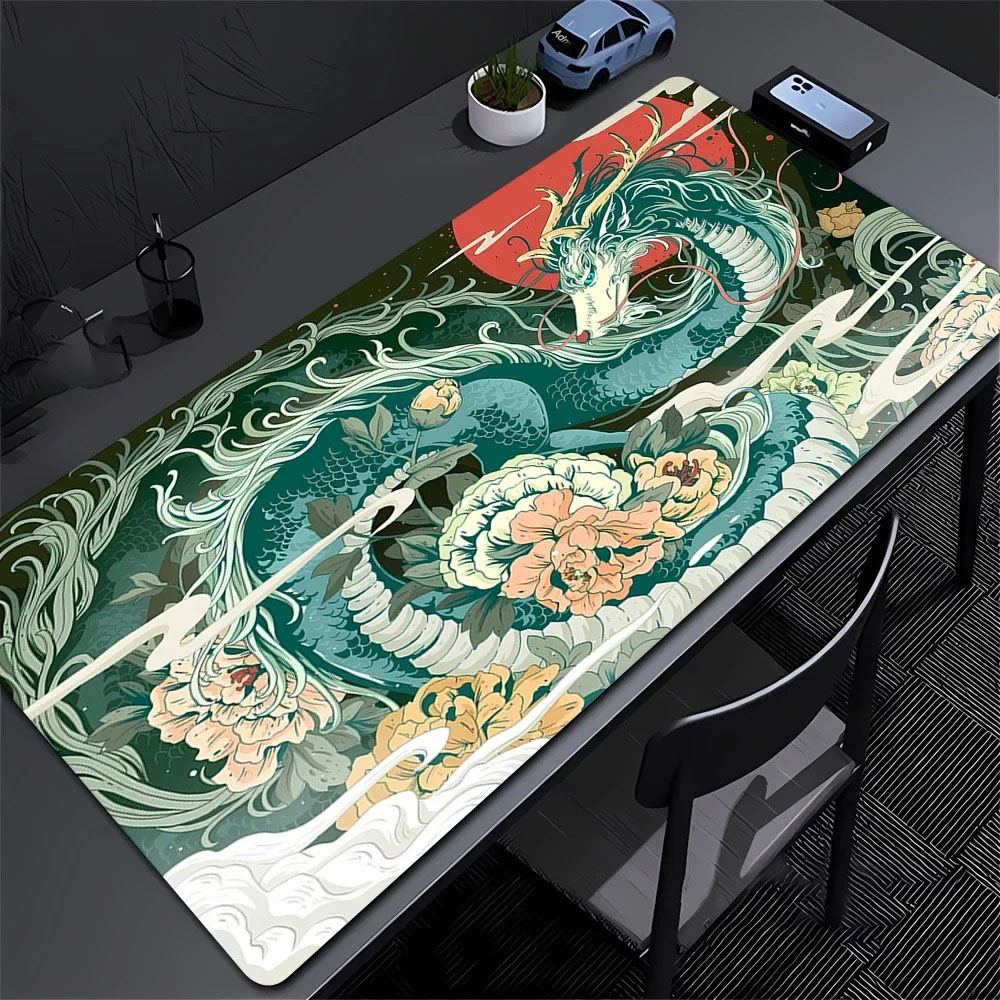 Desk Setup Art - Doğu Ejderha Şakayık Çiçek Masa Mat