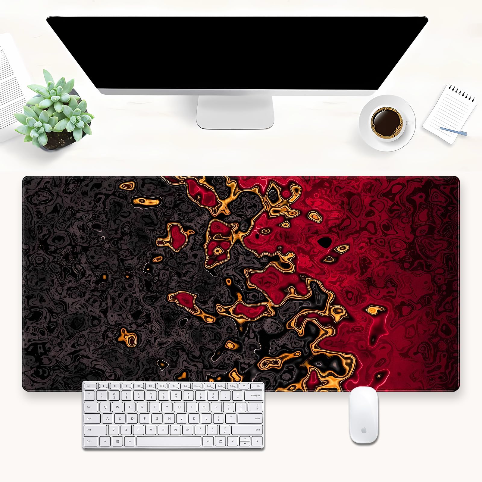 Rubber Mat Desk - Kırmızı Siyah Ekstra Büyük Oyuncu Mouse
