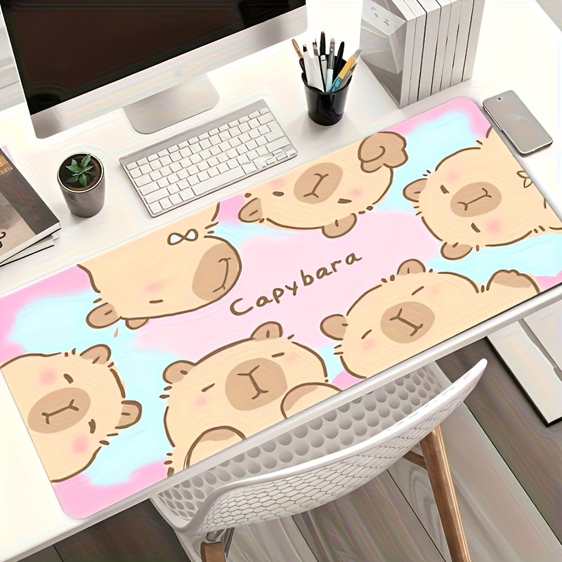 Desk Setup For Gaming - Şık Sevimli Karikatür Kapibara Büyük Mouse