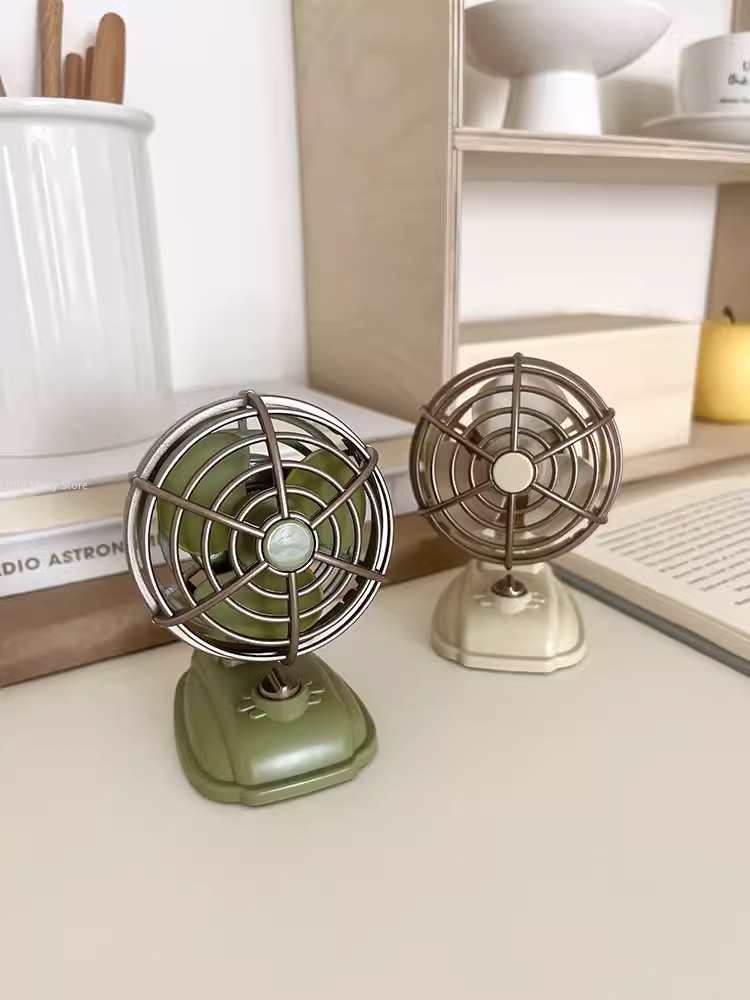 Desk Setup Retro - Retro masaüstü küçük Fan USB şarj
