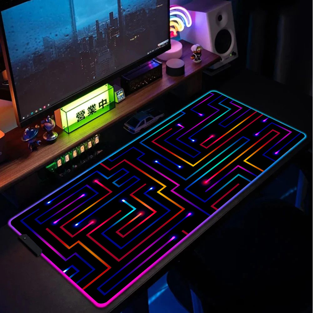 Desk Setup For Gaming - Xxl Mouse Pad 900x400 Neon Devre