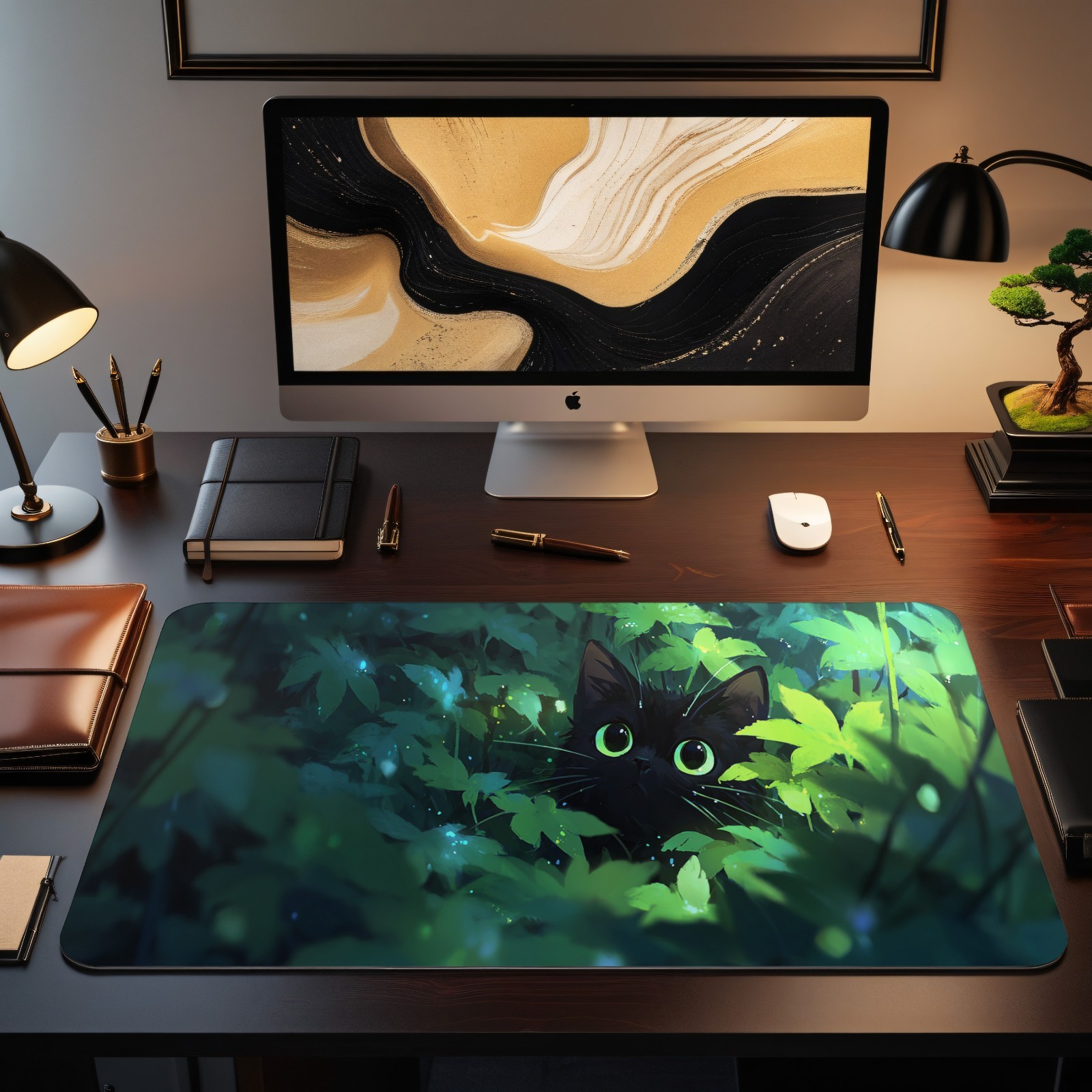 Siyah Kedi MTG Playmat Yeşil O - Desk Setup Art incelemesi ve fiyatı