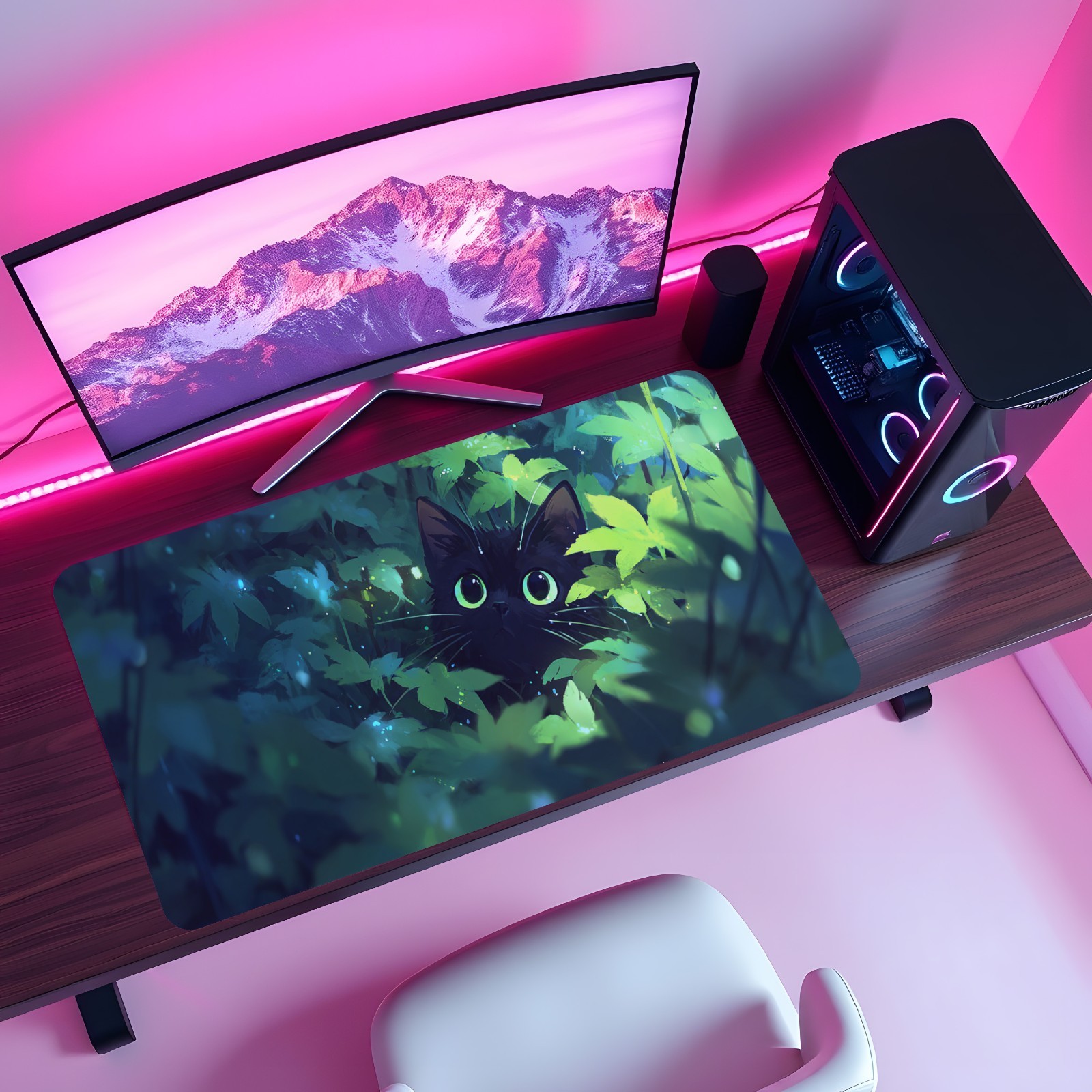 Siyah Kedi MTG Playmat Yeşil O - Desk Setup Art incelemesi ve fiyatı
