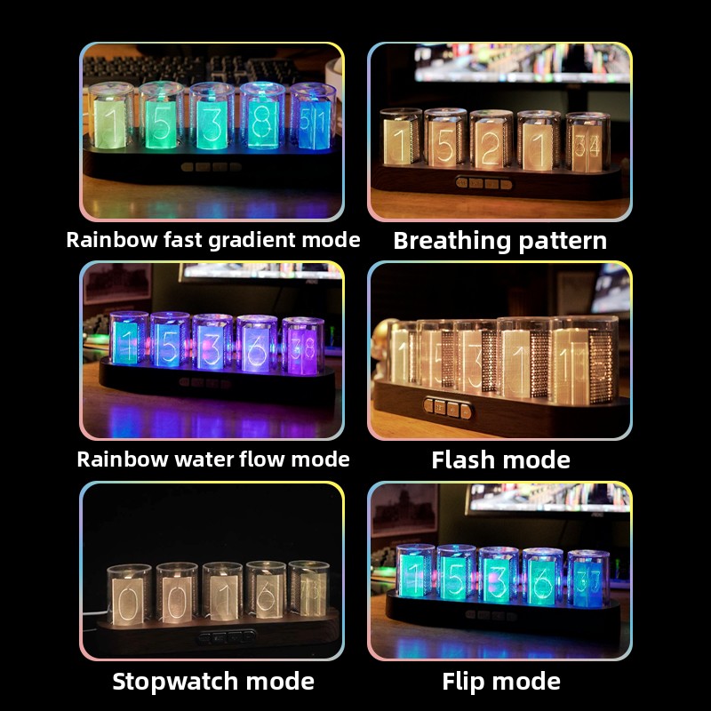 LED Nixie Tüp Saat RGB Oyun Bi - Desk Setup Youtube incelemesi ve fiyatı