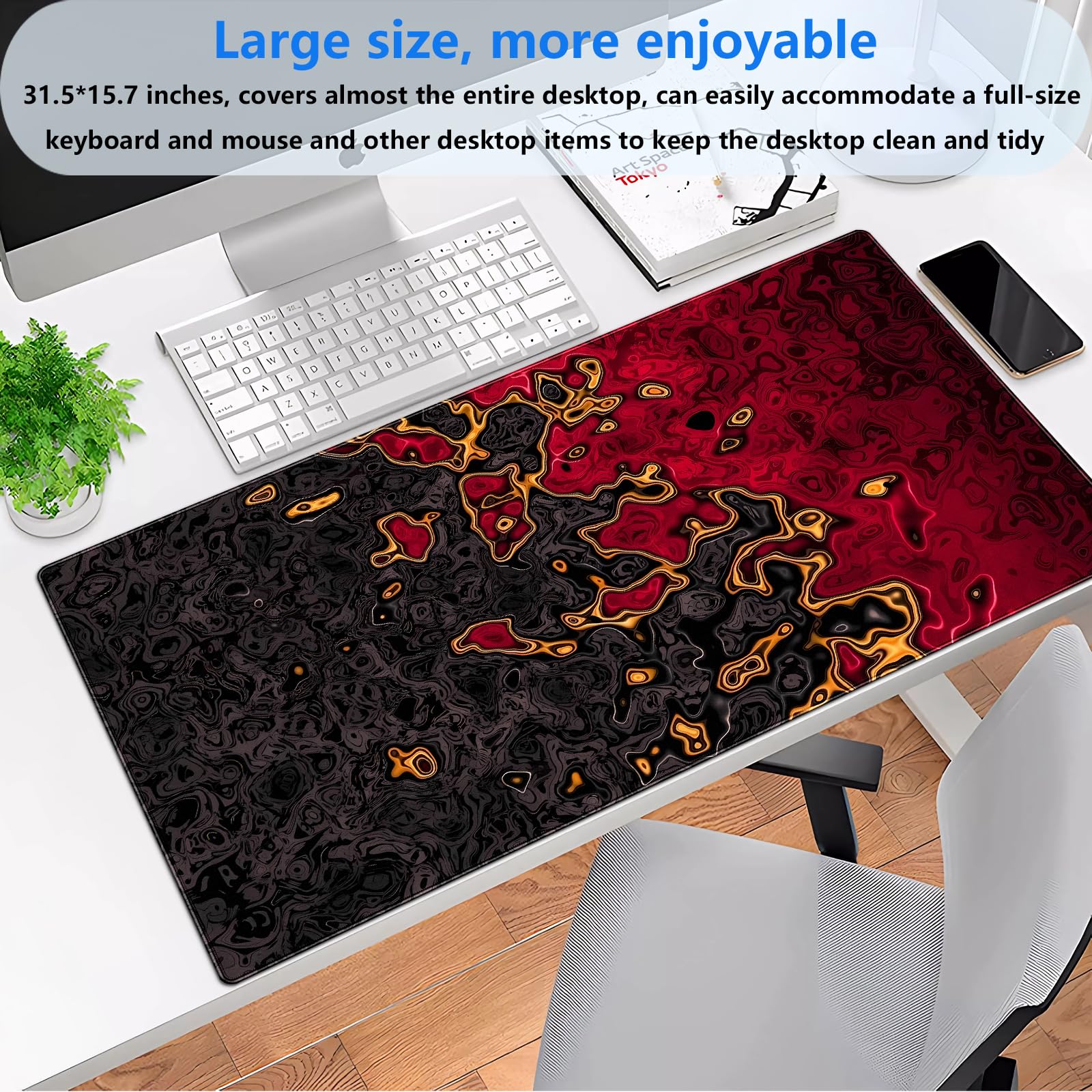 Kırmızı Siyah Ekstra Büyük Oyu - Rubber Mat Desk incelemesi ve fiyatı