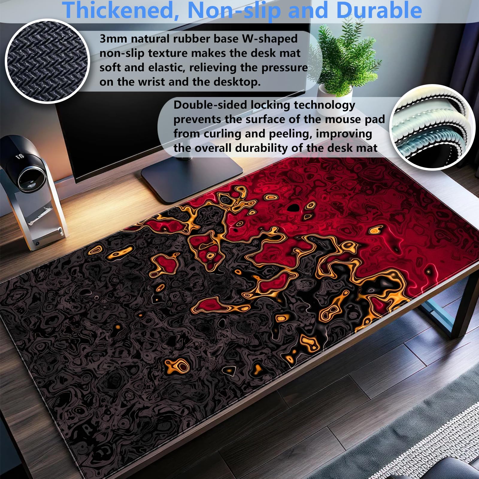 Kırmızı Siyah Ekstra Büyük Oyu - Rubber Mat Desk incelemesi ve fiyatı